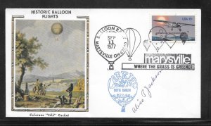 #1710 HOT AIR BALLOON 1977 RALLY COLORANO CACHET PILOT SIGNED COVER (A672)