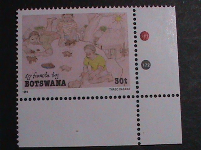 BOTSWANA STAMP 1989 SC#460-3   CHILDREN DRAWINGS MNH STAMP SET   RARE;