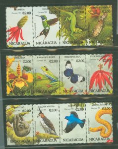 Nicaragua #1981A-1981L  Single (Complete Set) (Butterflies) (Fauna) (Flora)