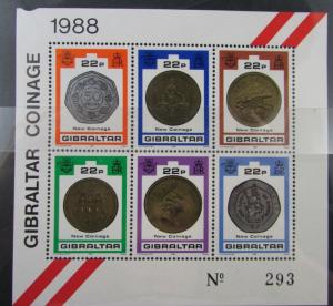 1988 Gibraltar  SC #556-57 NEW COINAGE Stamps  MNH SS