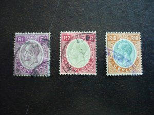 Stamps - Ceylon - Scott# 254,255,257 - Used Part Set of 3 Stamps