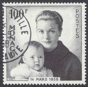 Monaco Sc# 409 Used 1958 Princess Grace & Caroline