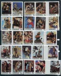 Liberia 1979 Norman Rockwell Boy Scout   Imperf full set in Pairs RARE 6133a