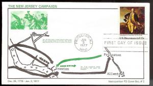 UNITED STATES FDC 13¢ Washington Princeton 1977 Metropolitan