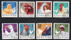 Romania 1553-60 - Cto - Domestic Poultry (Complete Set) (1963) (cv $2.10)