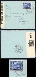 Aden KGVI 2 1/2a on RAF Censor cover to India