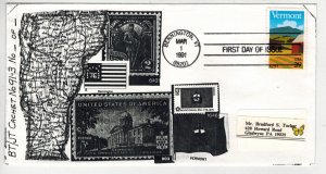 1991 VERMONT BICENTENNIAL 2533 FDC RARE BRADFORD TUCKER 10 OR LESS MADE Not Seen