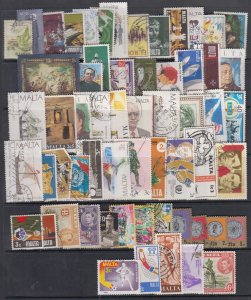 Malta collection of 60 different stamps (Pre 1995 only)