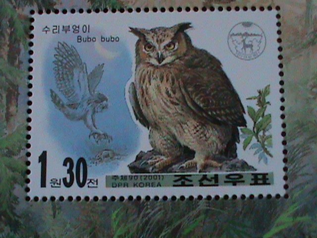 ​KOREA-2001-SC#4169-LOVELY PROTECTED ANIMALS-OWL-MNH S/S- WE SHIP TO WORLDWDE