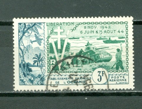 FRENCH POLYNESIA LIBERATION #C22.....USED NO THINS...$8.00