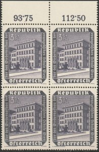 Austria 1953 Sc B285 inscription block MNH**