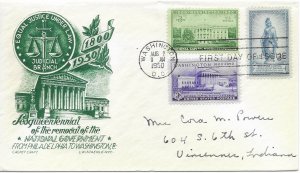 1950 FDC, #989-991, 3c National Capital 150th, CC/Staehle