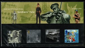 G.B.QE II 1999 THE SOLDIER'S TALE MINT (NH) SG2111-14 P.O.PACK 302 SUPERB