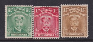 Rhodesia, Scott 119-121 (SG 282, 284, 287), MHR