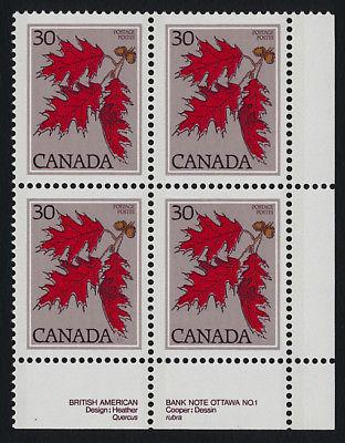 Canada 720 BR Plate Block MNH Red Oak