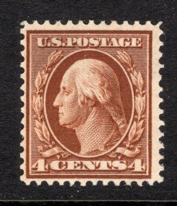 USA 1908 4¢ Washington, perf 12,DL  -OG MNH- SC# 334 -Cats $87.50 (ref# 204096)