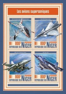 Niger - 2017 Supersonic Aircrafts - 4 Stamp Sheet - NIG17511a