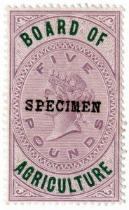 (I.B) QV Revenue : Board of Agriculture £5 (specimen) 