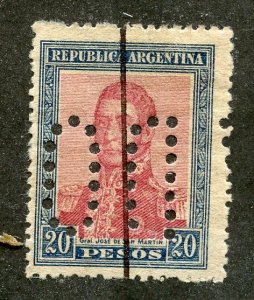 Argentina, Scott #246, Used - perfin