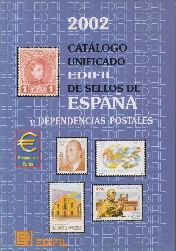 Edifil 2002 Spain & Dependencies, full color, priced in €uros, NEW