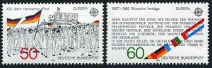 Germany 1372-1373,MNH.Michel 1130-1131. EUROPE CEPT-1982.Hambach Meeting,Flags.