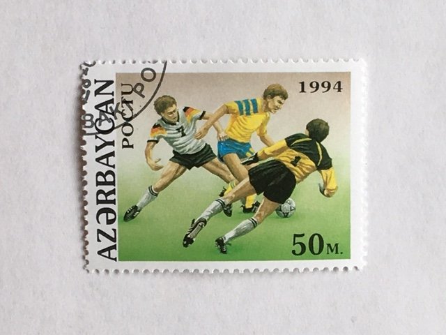 Azerbaijan – 1994 – Single “Sports/Soccer” Stamp – SC# 443 – CTO