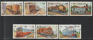 1984 Cambodia - Sc 504-10 - used VF - 7 single - Locomotives