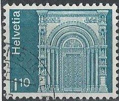 Switzerland 570 (used) 1.10 fr Basel Cathedral (1975)