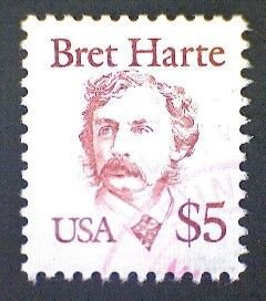 United States, Scott#2196, used(o), 1987, Bret Harte, $5, copper red