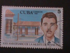 CUBA-1987-SC#2960-ST.1011-FRANK PAI-TEACHER LEADER CTO VF-LAST ONE-HARD TO FIND