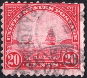 SC#567 20¢ Golden Gate Single (1923) Used