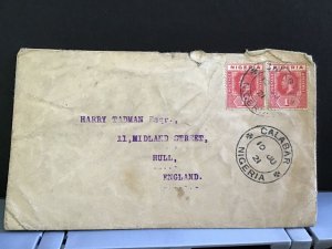 Nigeria 1921 to England   stamps cover R31349