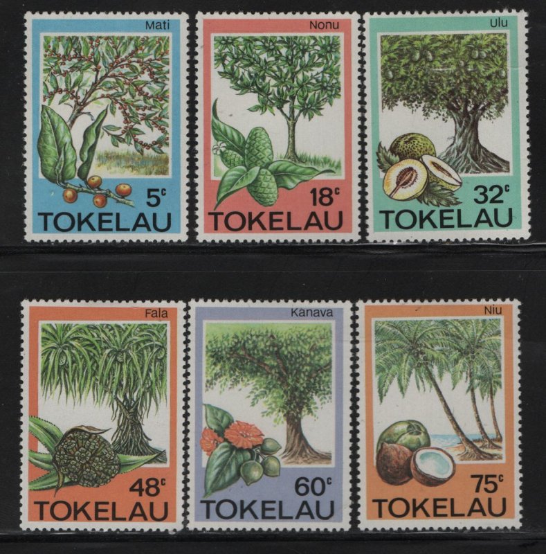 Tokelau  114-119 (6) SET, HINGED, 1985 Trees fruits and herbs