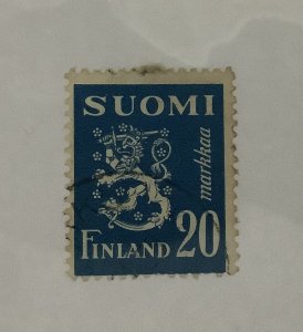 Finland 1950  Scott 296 used - 20m, Lion type of 1930