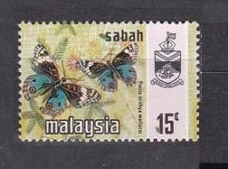 1971 Malaysia Sabah 29 II Butterflies 3,50 €