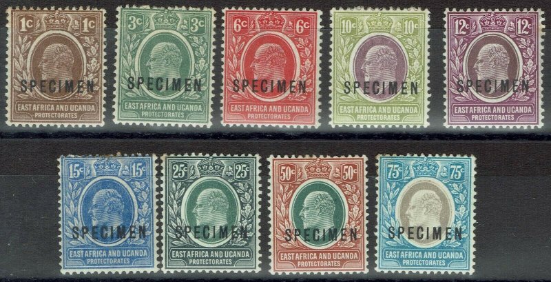 EAST AFRICA AND UGANDA 1907 KEVII SPECIMEN SET 