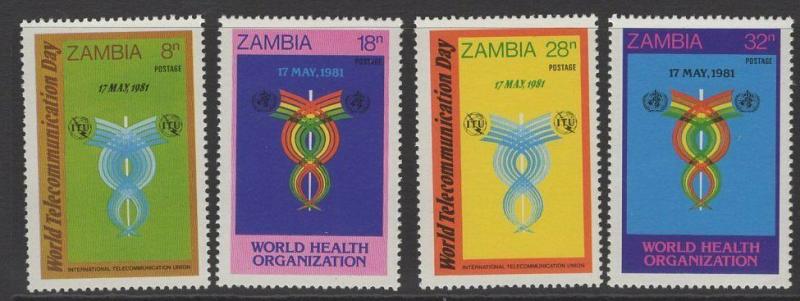 ZAMBIA SG333/6 1981 WORLD TELECOMMUNICATIONS & HEALTH DAY MNH