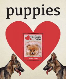 Gambia 2012 - Puppies, Pomeranian - Souvenir Sheet - Scott 3411 - MNH