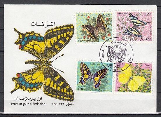 Algeria, Scott cat. 668-671. Butterflies issue. First Day Cover.