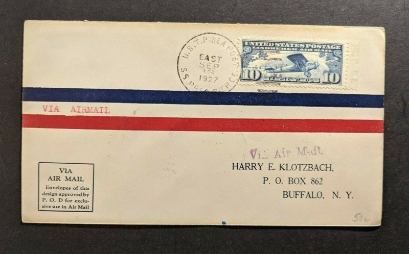 1927 SS President Pierce USTP Sea Post Airmail Cover to Buffalo New York