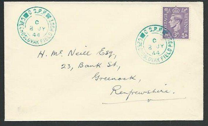 GB 1944 Czechoslovakia Field PO in GB cover, ..............................61257