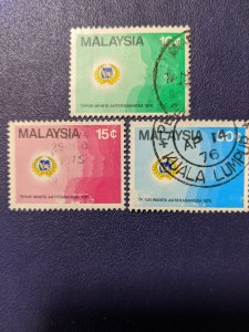 Malaysia 131-133 VF complete set, CV $2.60