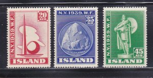 Iceland 213-215 MH New York Worlds Fair (A)