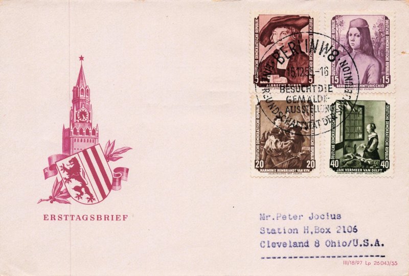 GERMANY  DDR 1955 YEAR SET OF FDC  231//277, B27  NO 271