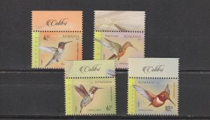 ROMANIA 2022 STAMPS COLIBRI BIRDS MNH POST NATURE HUMMINGBIRDS