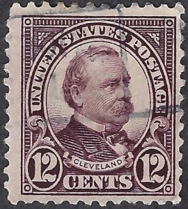 United States #564 12¢ Grover Cleveland (1922-25). Brown violet. Used.