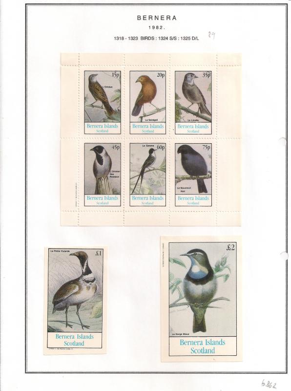 SCOTLAND - BERNERA - 1982 - Birds (39) - 6v Perf, Min, D/L Sheets - MLH