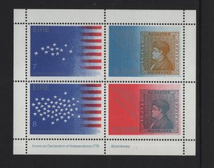 Ireland   #389-392b  MNH  1976  sheet  American bicentennial