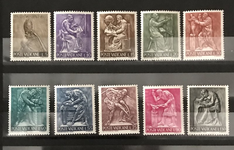 Vatican City 1966, #423-32, Pope's Portraits, MNH.