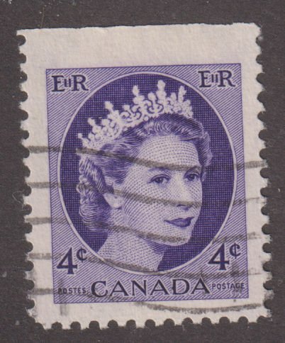 Canada 340as Queen Elizabeth II, Wilding Portrait 4¢ 1954